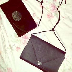 Set Of Two Black Vintage Evening Bags